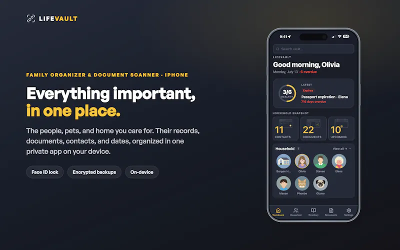 LifeVault: Family Organizer screenshot 1