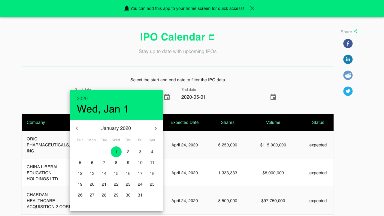 IPO Calendar gallery image