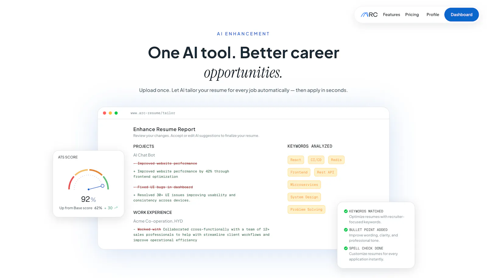ARC AI Resume builder screenshot 3
