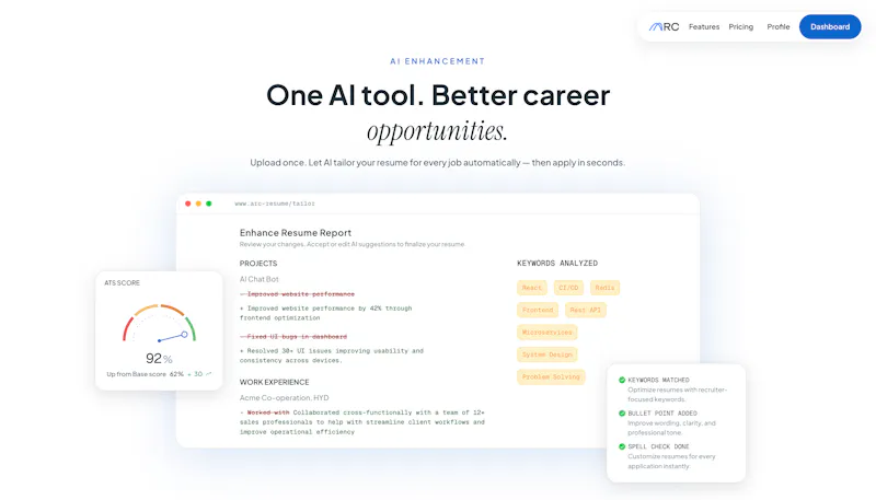 ARC AI Resume builder screenshot 3