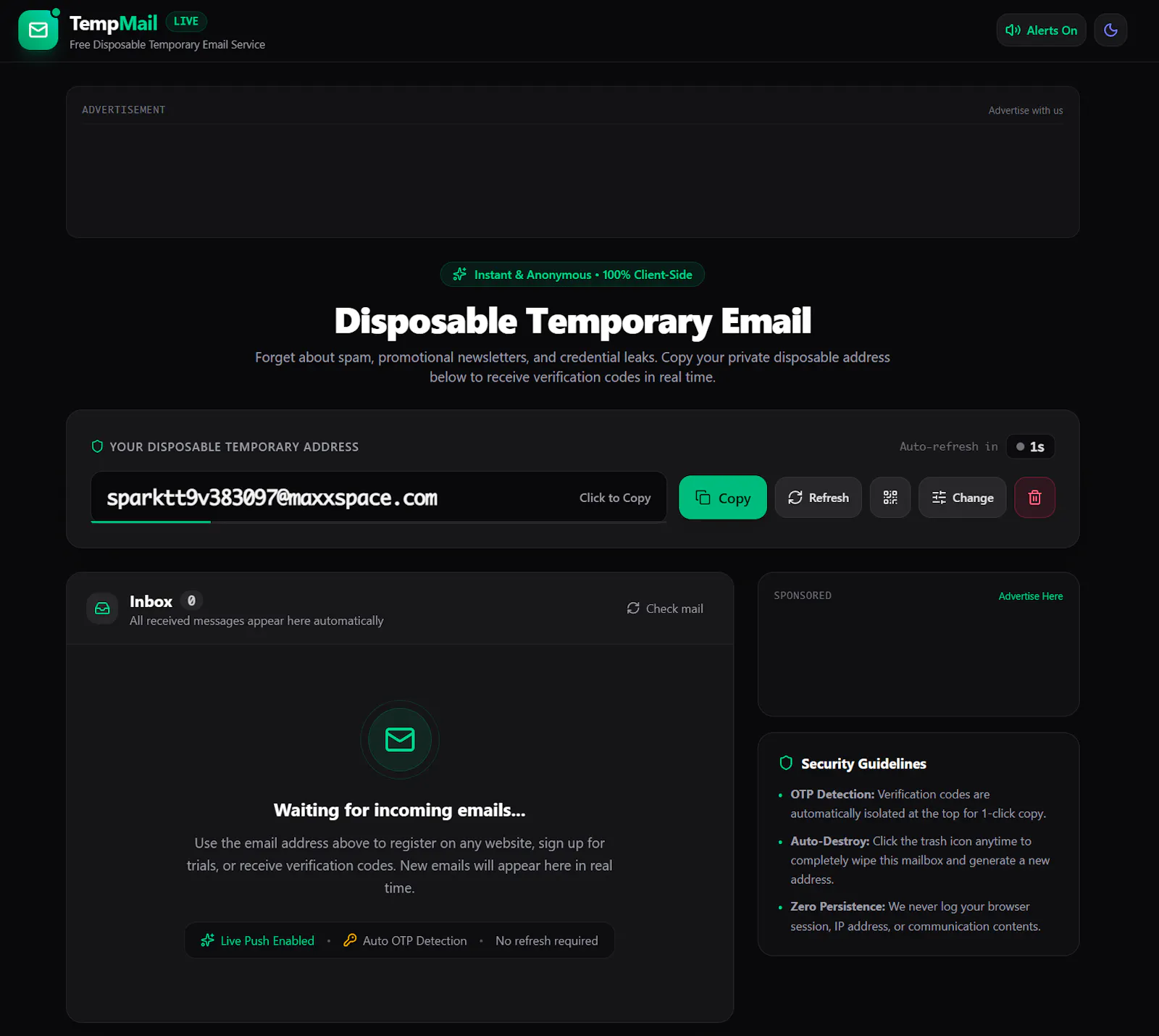 Temp Mail screenshot 1