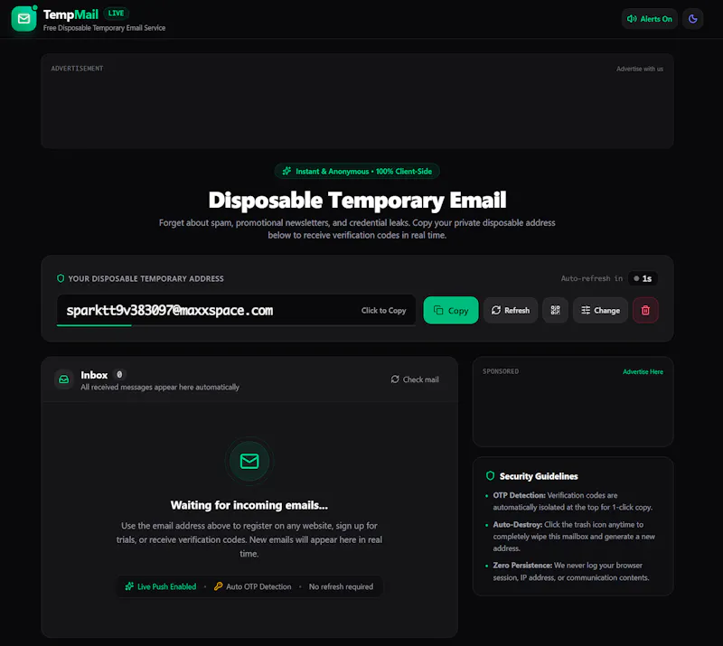 Temp Mail screenshot 1