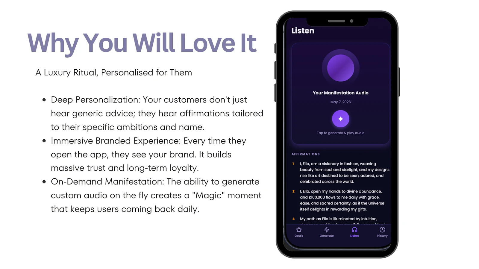 Custom Manifestation AI Mobile App screenshot 3