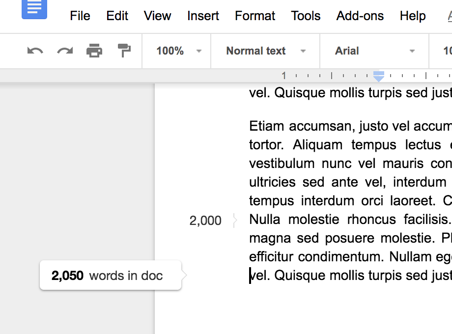 insert word count in word updates automatically