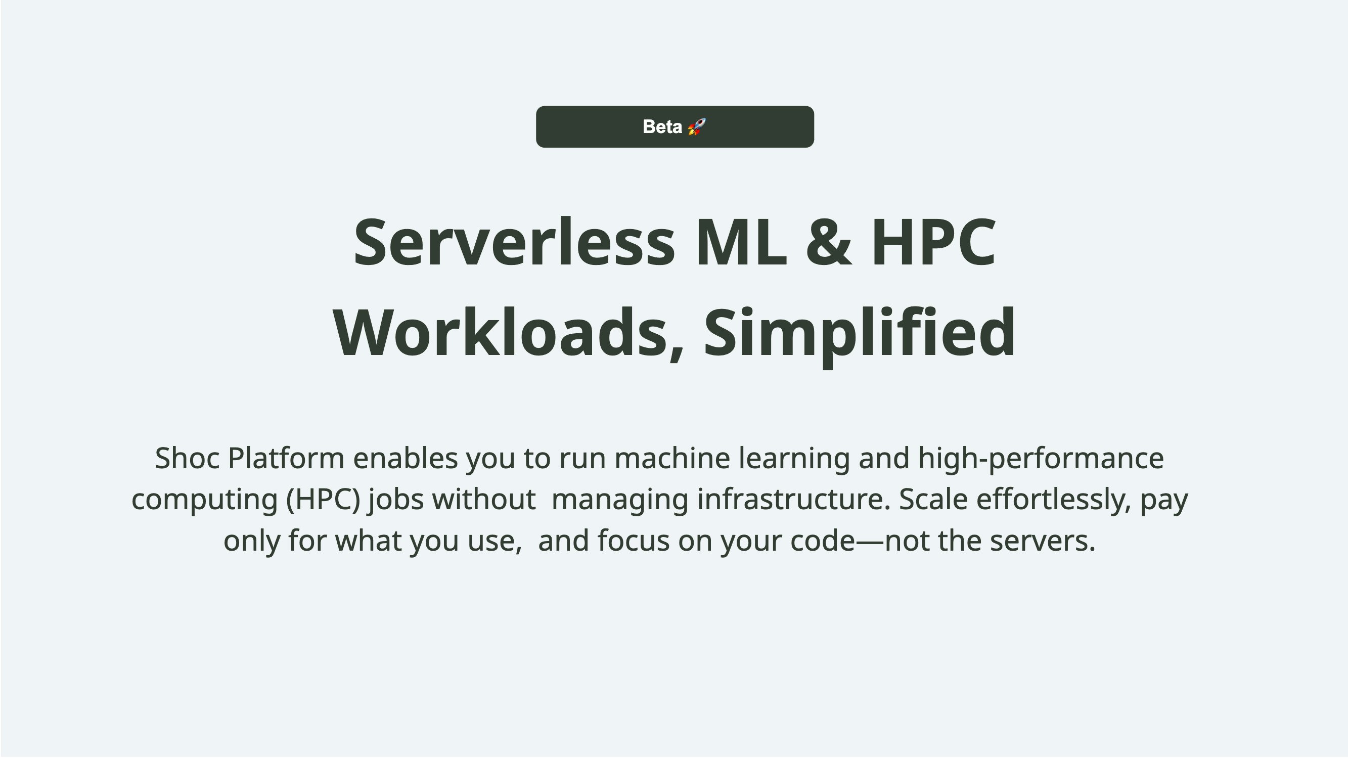 แพลตฟอร์ม SHOC - เวิร์กโหลด ML & HPC แบบไม่มีเซิร์ฟเวอร์ง่ายๆ media 1