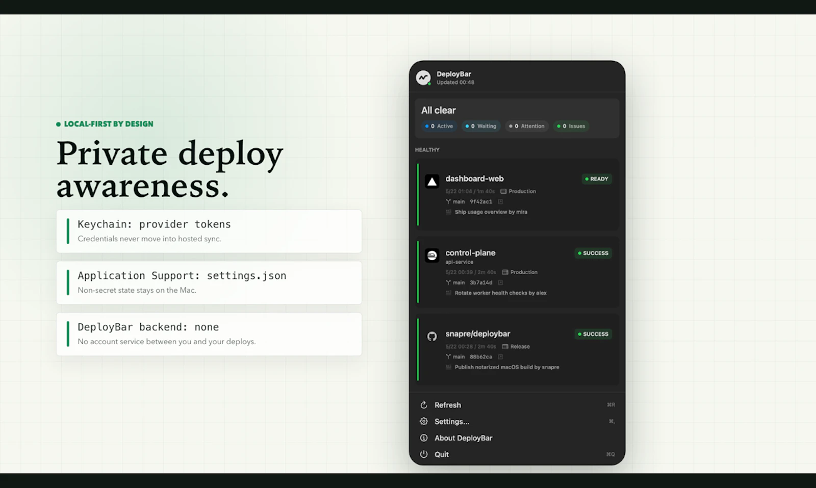 DeployBar screenshot 3