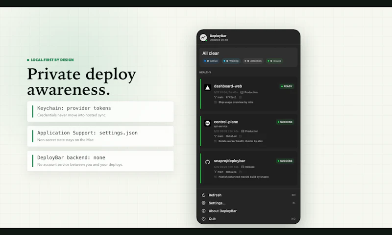 DeployBar screenshot 3