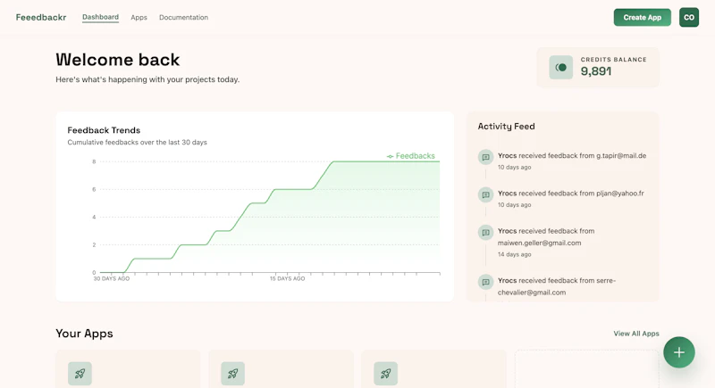 Feeedbackr screenshot 1