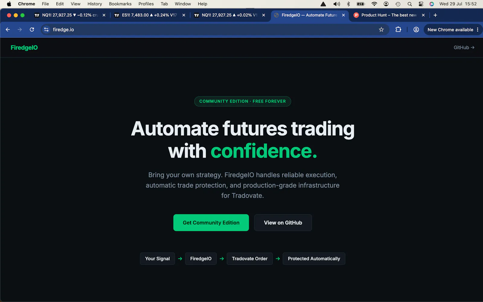 FiredgeIO — Futures Trading Automation screenshot 1