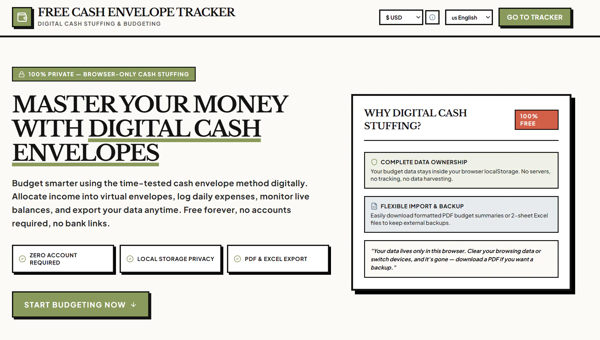 Free Cash Envelope Tracker gallery image