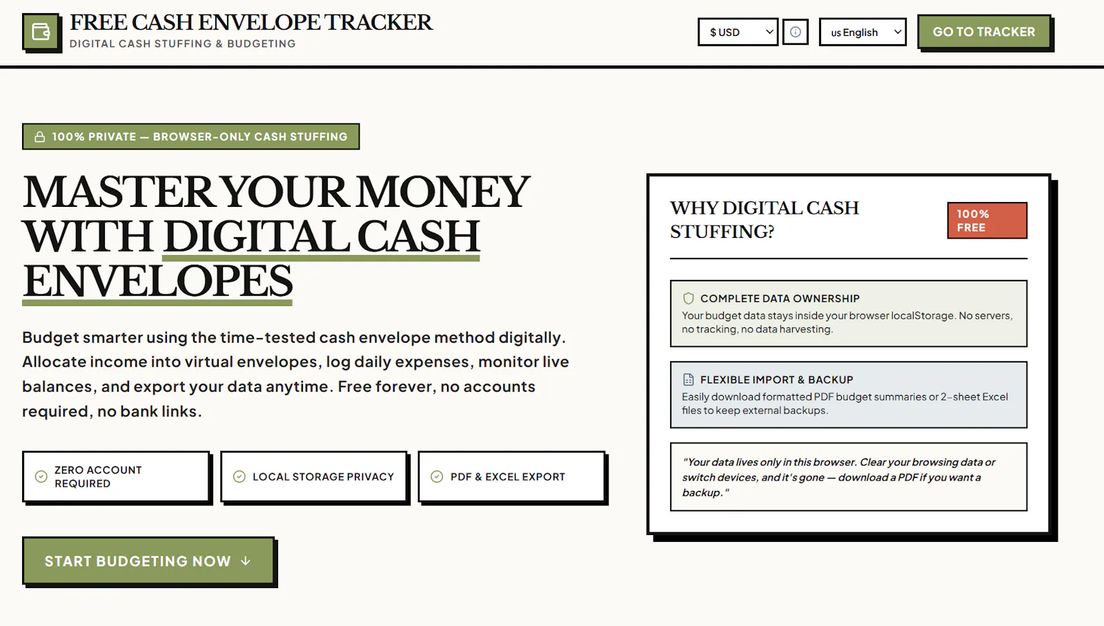 Free Cash Envelope Tracker screenshot 1