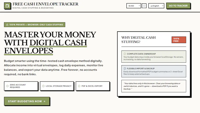Free Cash Envelope Tracker screenshot 1