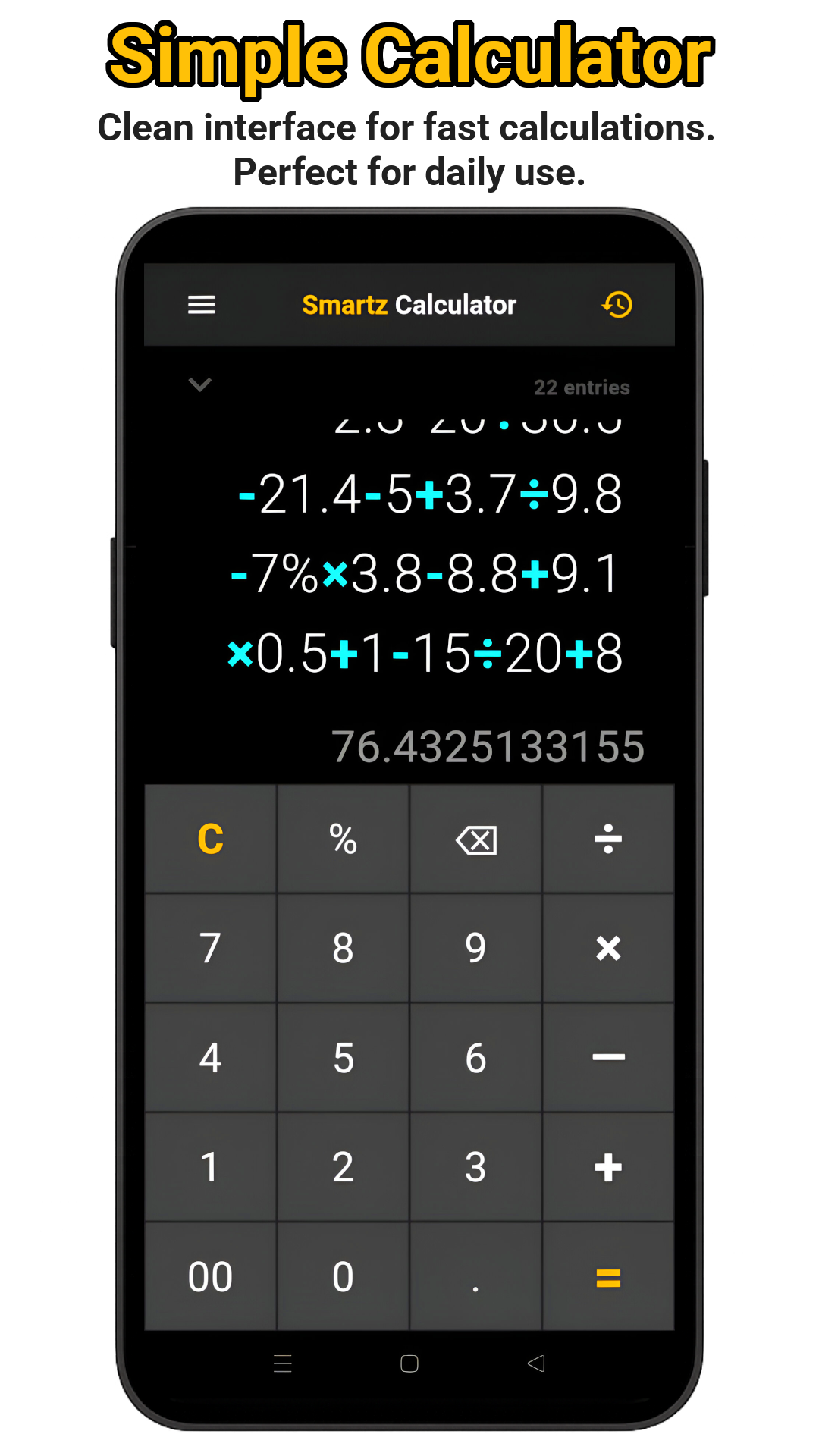 Smartz Calculator with History gallery image