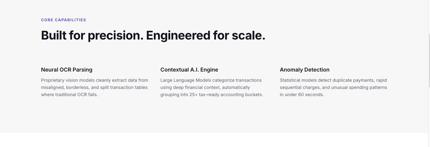 FinanceClean AI  - Main product screenshot demonstrating key features and user interface