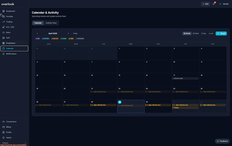 Overlook — Crypto Portfolio screenshot 2