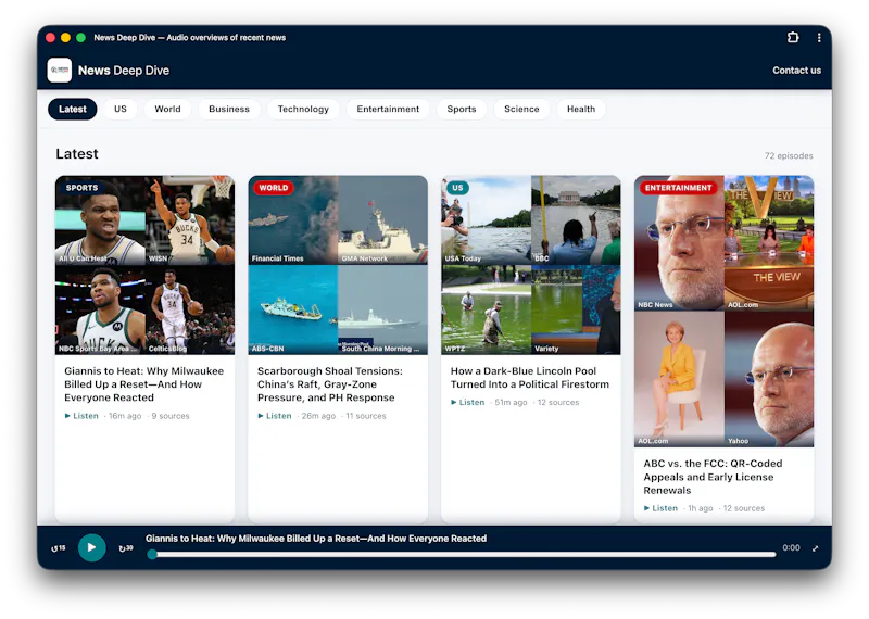 News Deep Dive screenshot 1