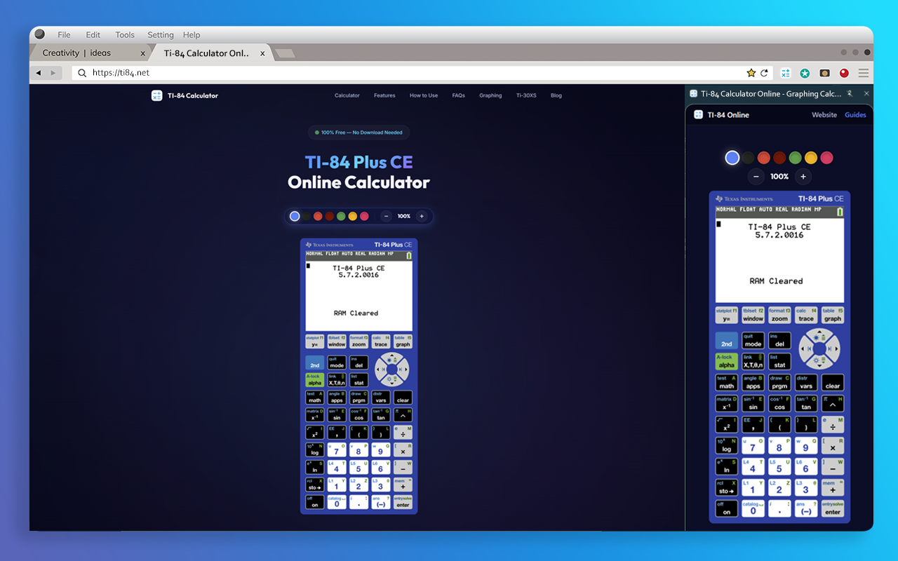 TI-84 Calculator Online (Multi-Colors) gallery image
