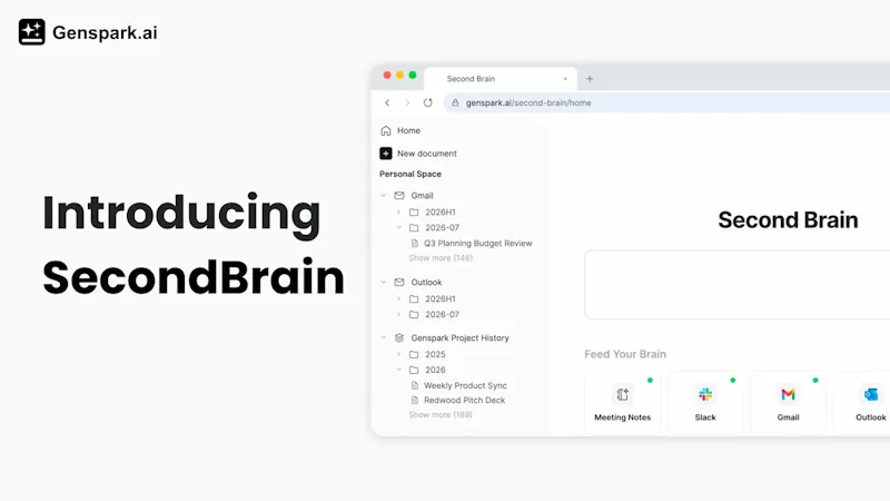 SecondBrain Note by GenSpark screenshot 1 (video preview)