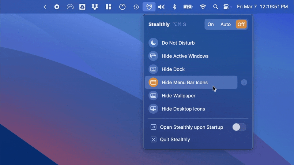 macosのためにステルス - MacOSスクリーン共有の自動プライバシーメディア3