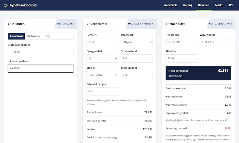 Hypotheektoolbox screenshot 2