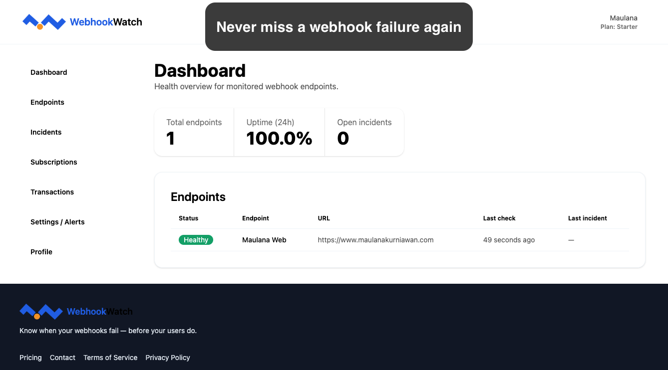 WebhookWatch gallery image