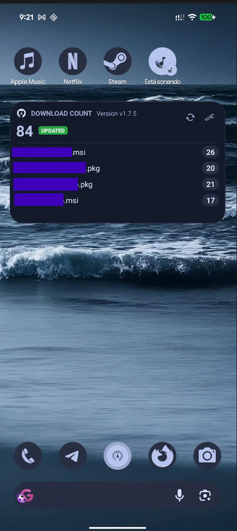 Github Download Count Widget screenshot 2