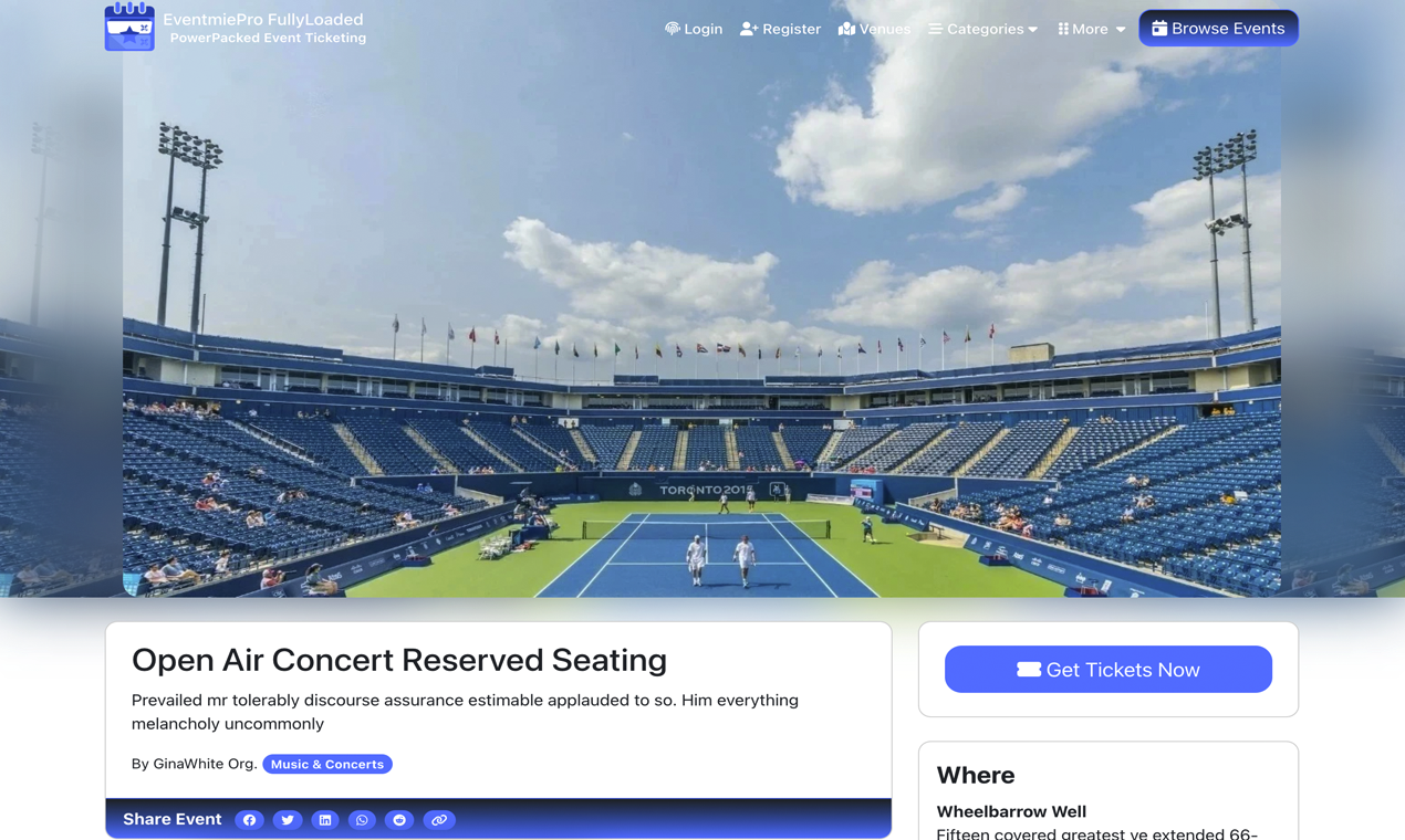 Eventmie Profiloaded Platform V2.0 - 2024'te güncellenen etkinlik yönetimi yazılımı |Etkinlik Planlaması medya 3