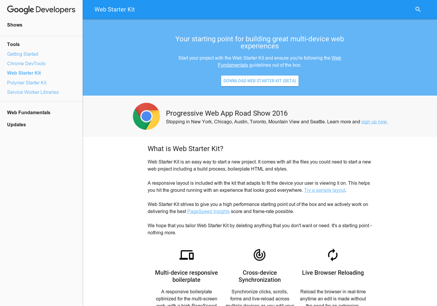 Web Starter Kit by Google