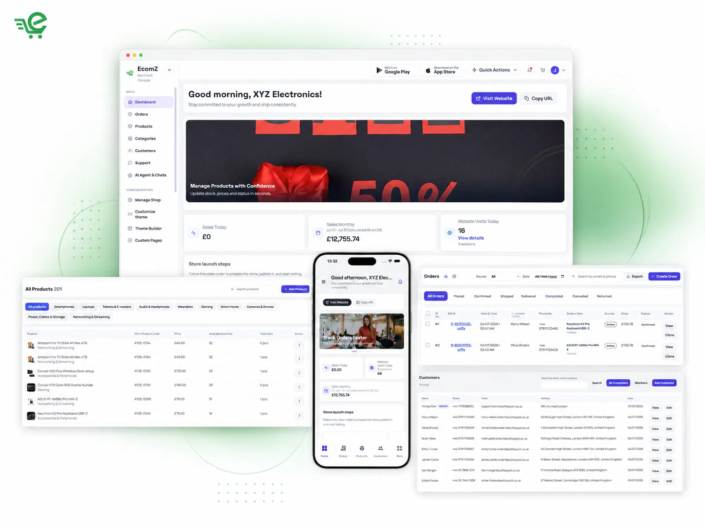 Ecomz AI Multi-Tenant SaaS Store Builder gallery image
