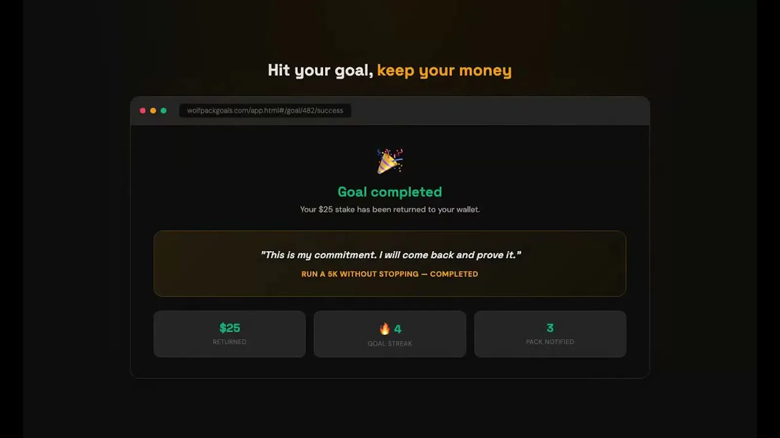 Wolf Pack Goals - Bet on your goals. screenshot 1 (video preview)