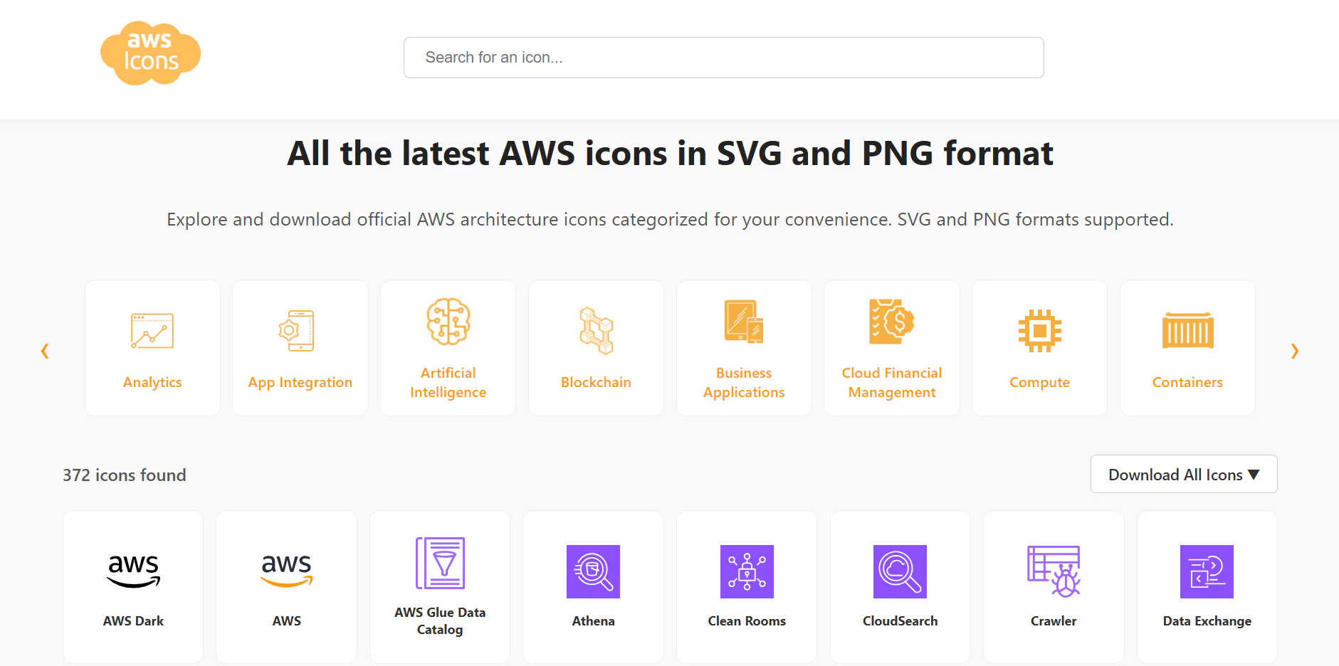 AWS Icons Explorer gallery image