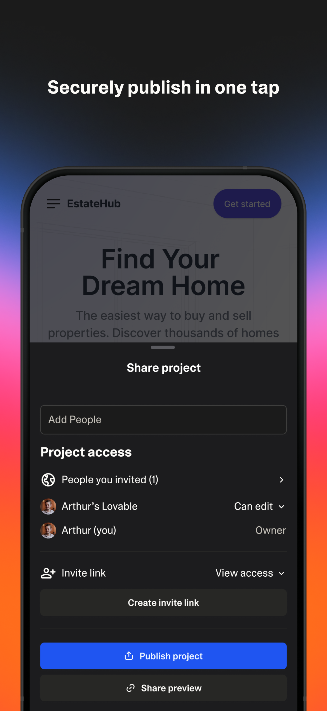 Lovable mobile app gallery image