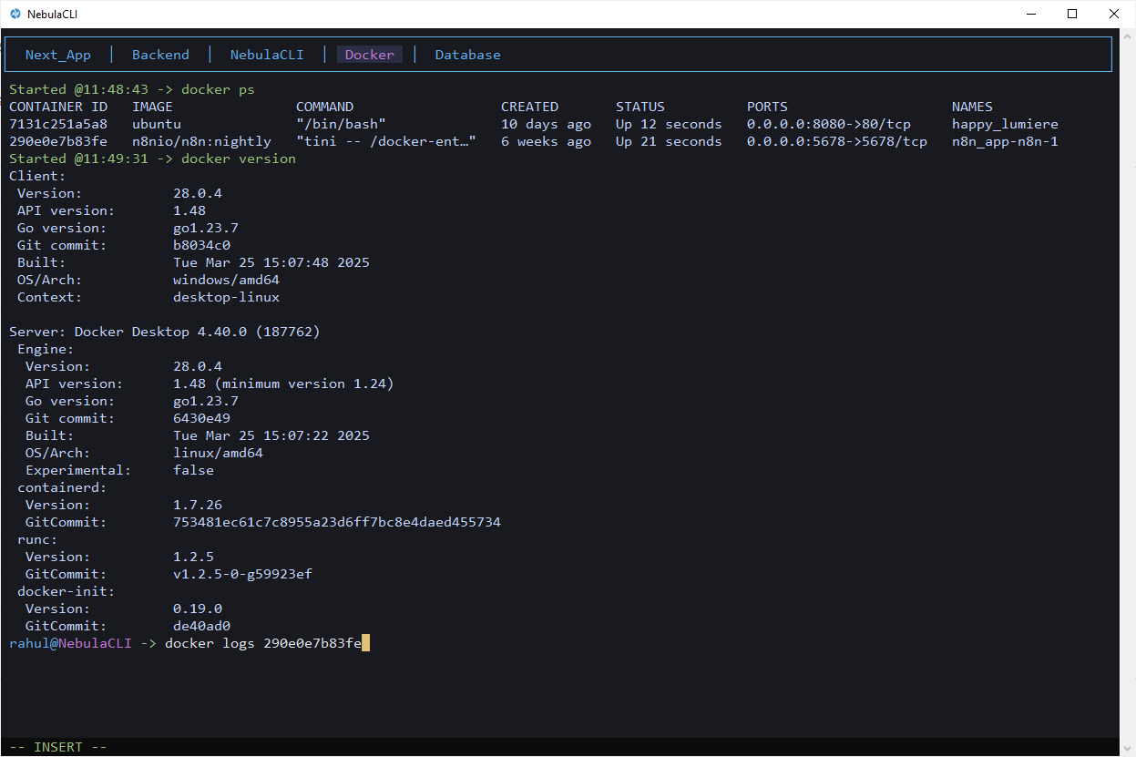 NebulaCLI - Main product screenshot demonstrating key features and user interface