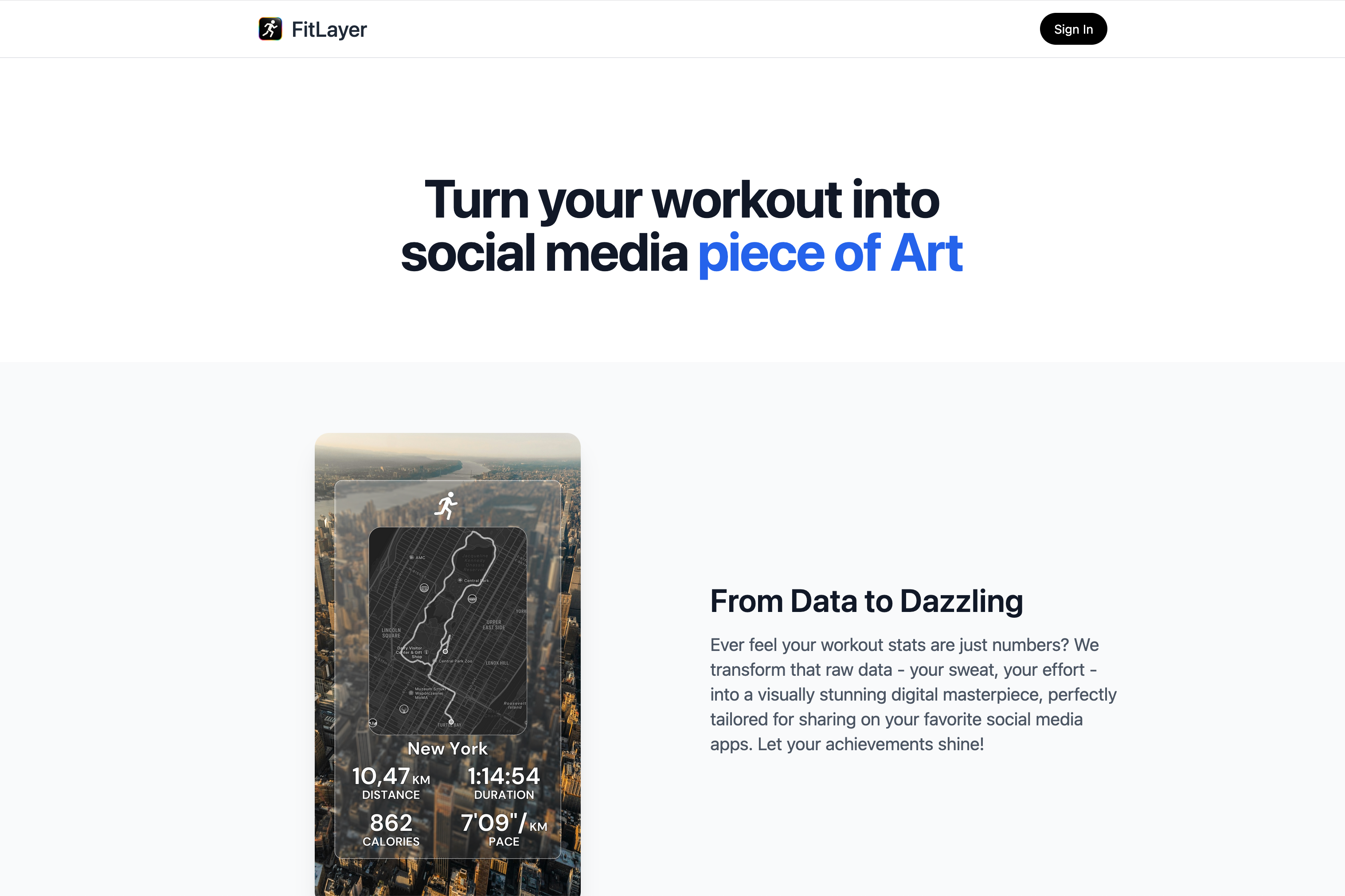 FitLayer - Turn your workout into social media piece of Art media 3