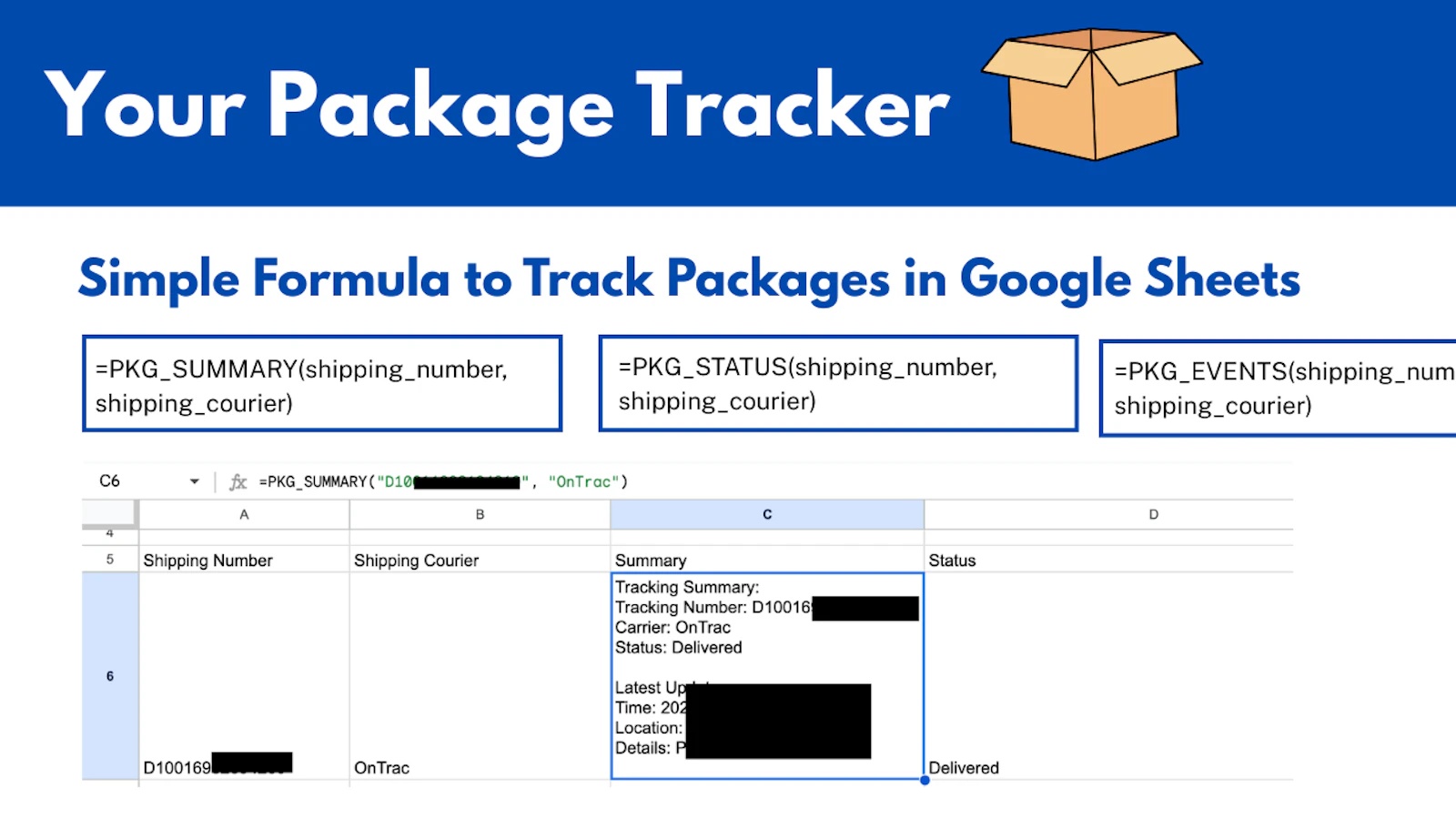 Your Package Tracker in Google Sheets screenshot 1