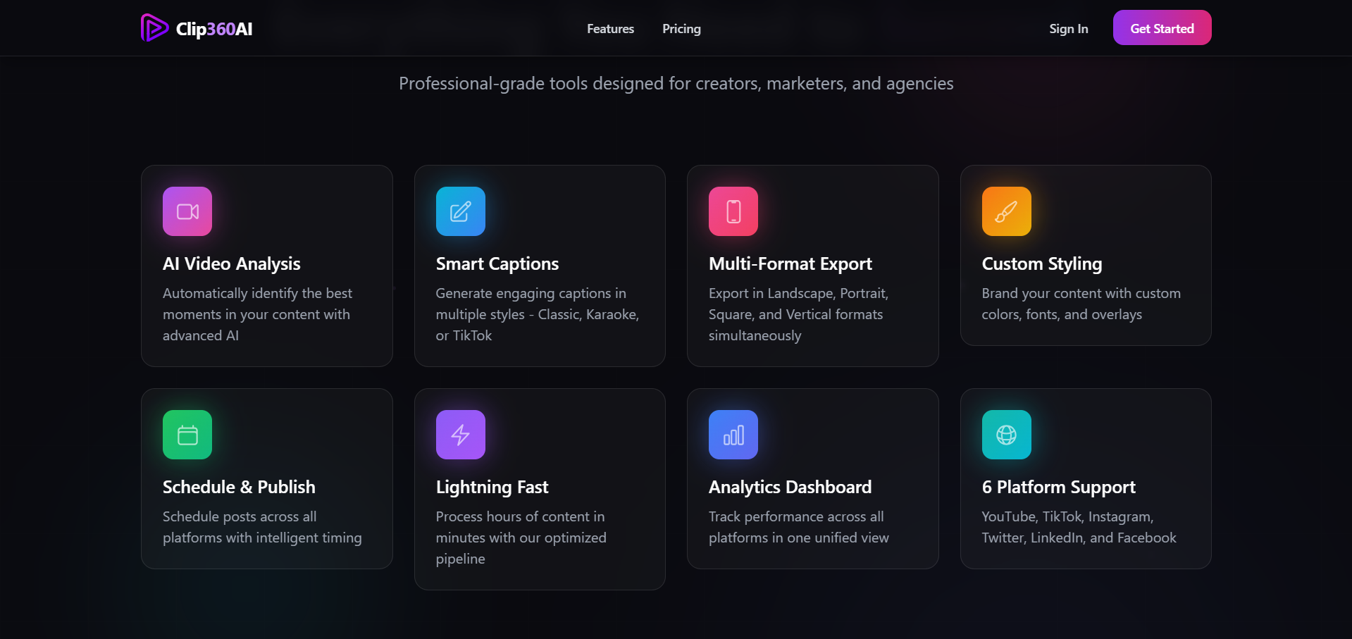 Clip360AI - Screenshot 3 showing product features and functionality