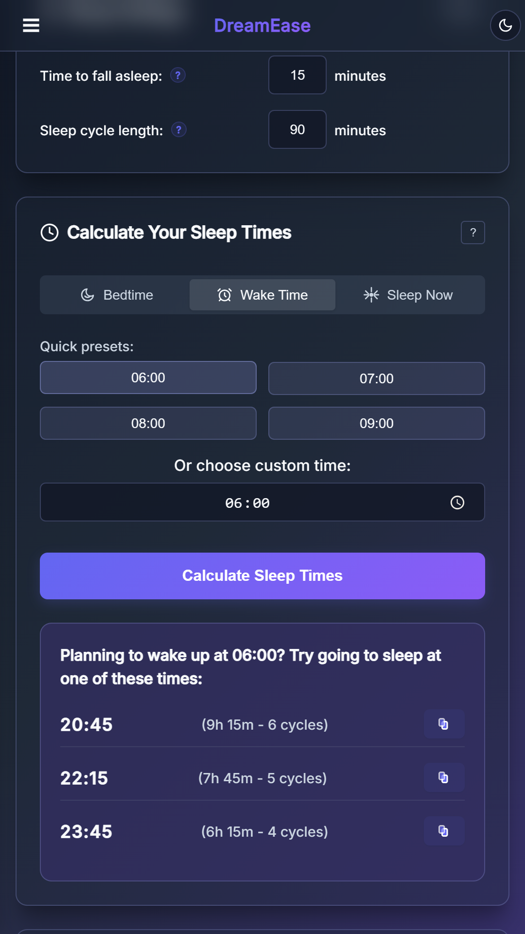 Dreamease - Sleep & Wake Time Calculator media 2