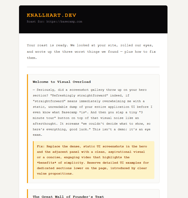 knallhart.dev - Brutally honest feedback gallery image