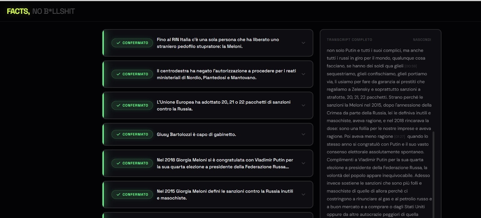 Facts...No Bullsh*t: Stop BS in real-time with AI that fact-checks as you listen | Product Hunt