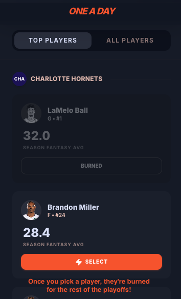 One a Day | NBA Playoffs Fantasy gallery image