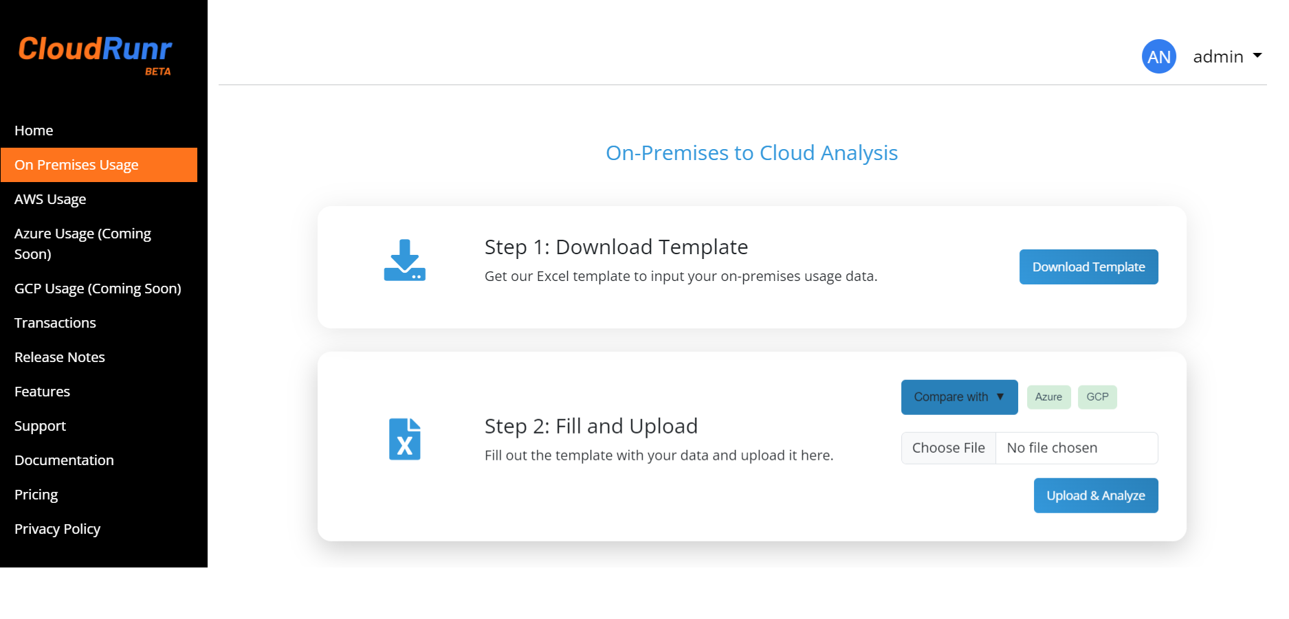 وسائط تطبيق Cloudrunr - حاسبة التسعير عبر السحابة ومنصة Intel السحابية 5