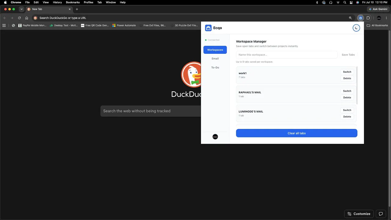 Workspaces, Email & Tasks in 1 Extension gallery image