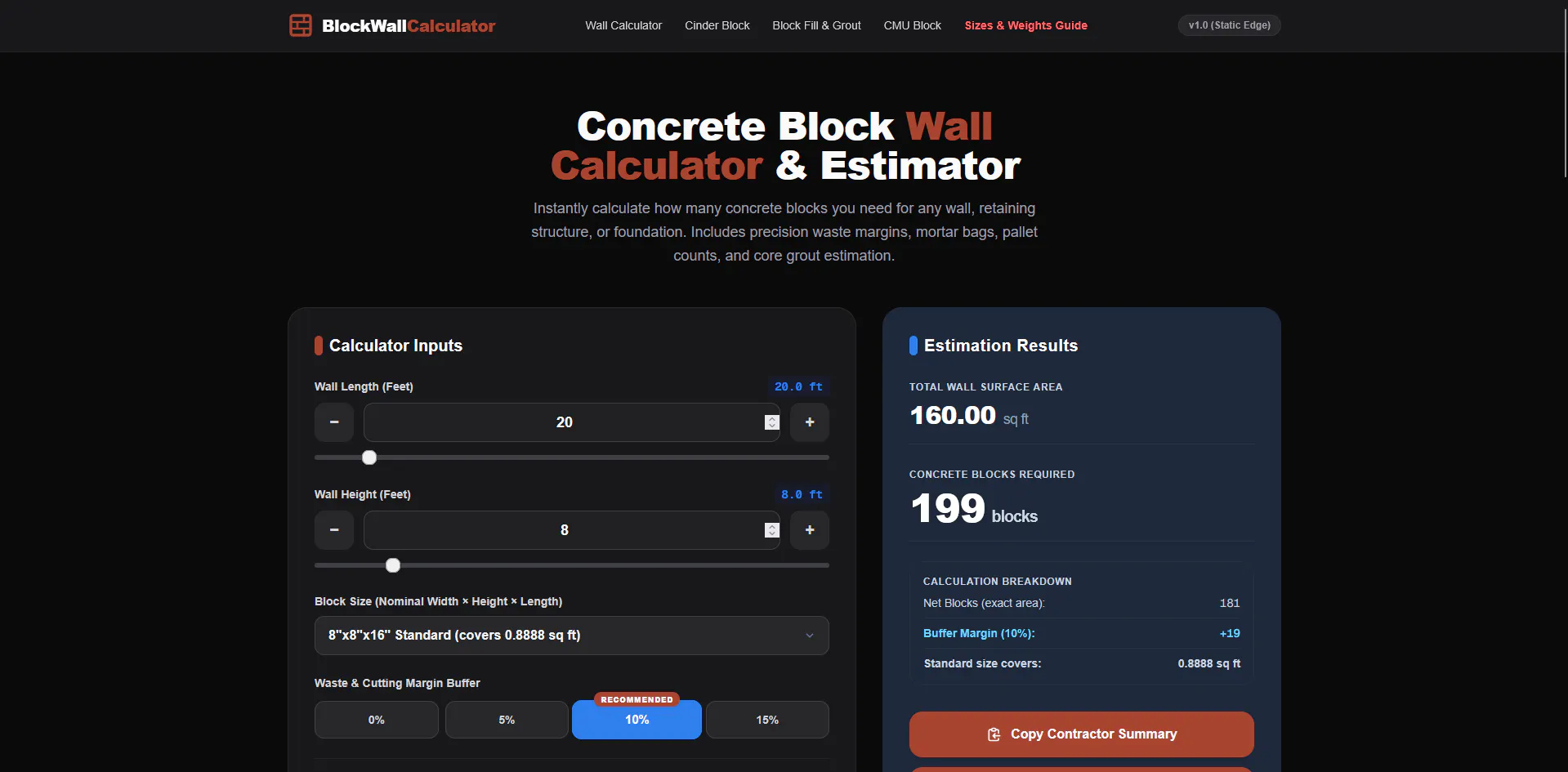 Block Wall Calculator gallery image
