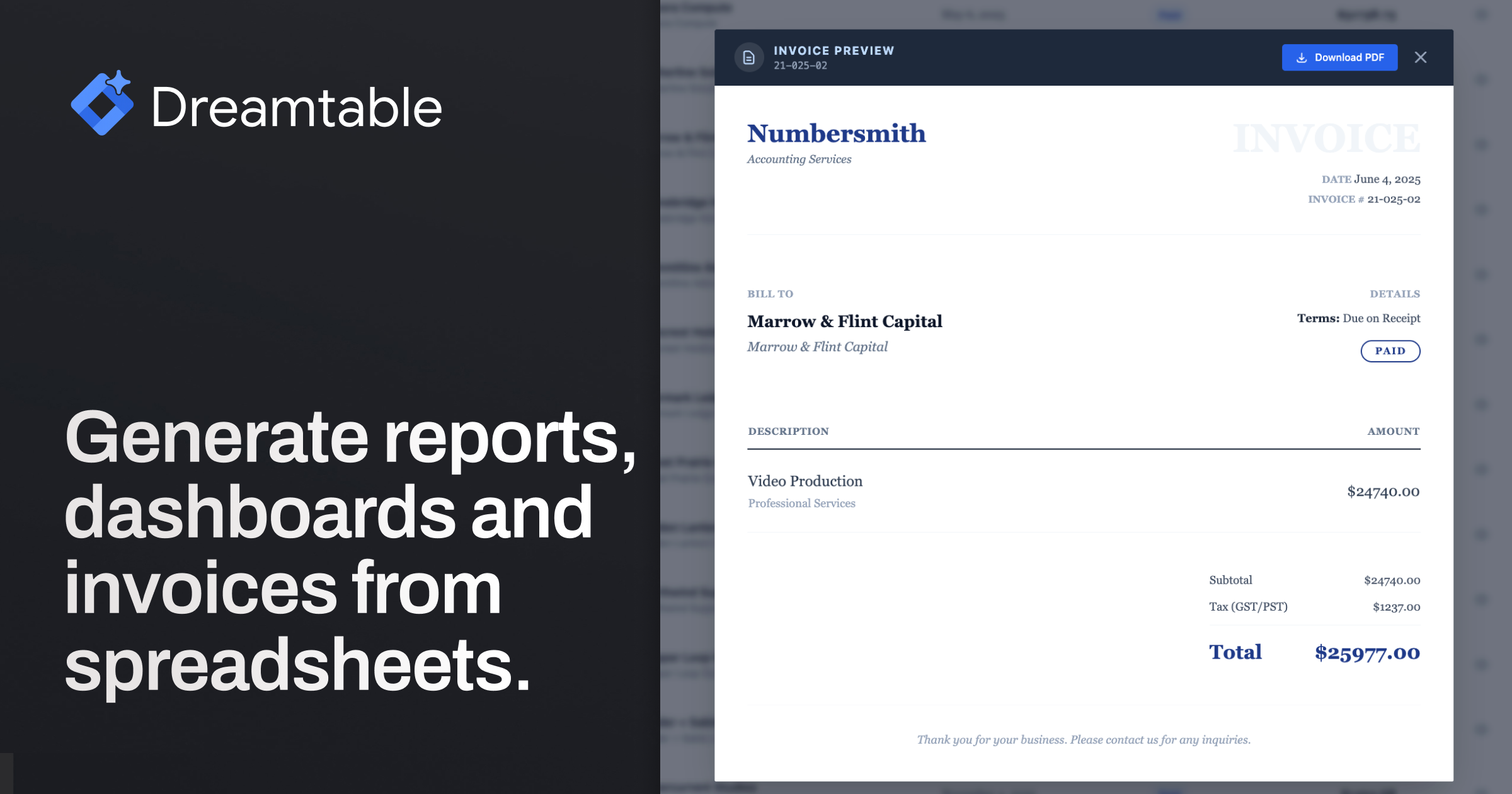 Dreamtable - Screenshot 2 showing product features and functionality