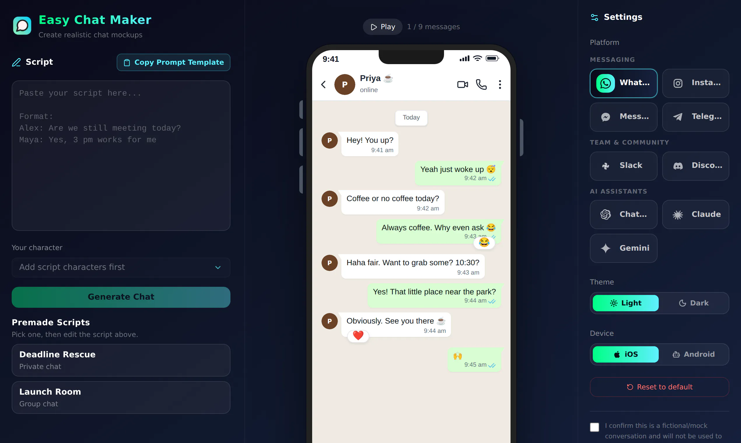Easy Chat Maker 截图 2