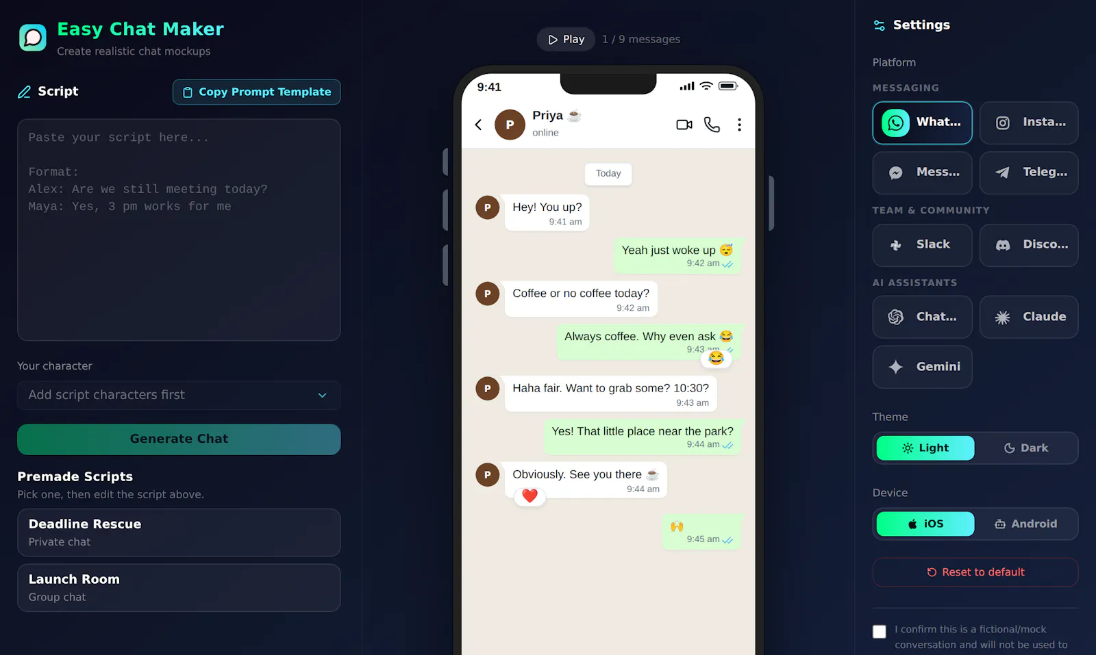 Easy Chat Maker screenshot 3