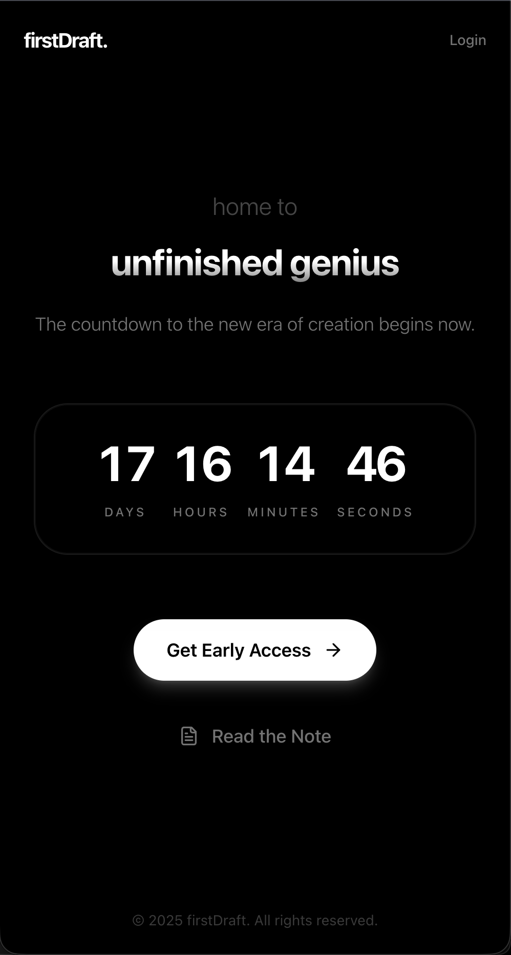 firstDraft. - Main product screenshot demonstrating key features and user interface