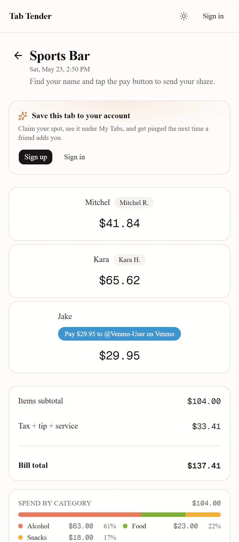 Tab Tender screenshot 5
