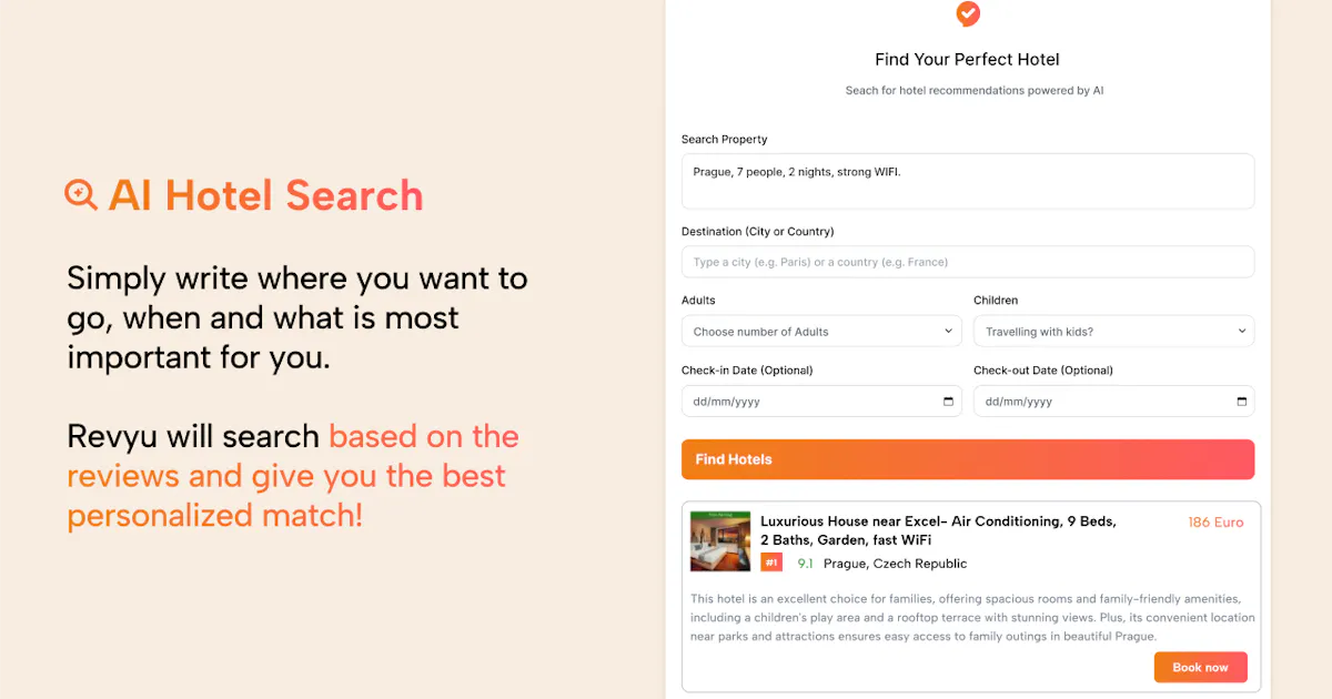 Revyu.AI - Smart Hotel Booking