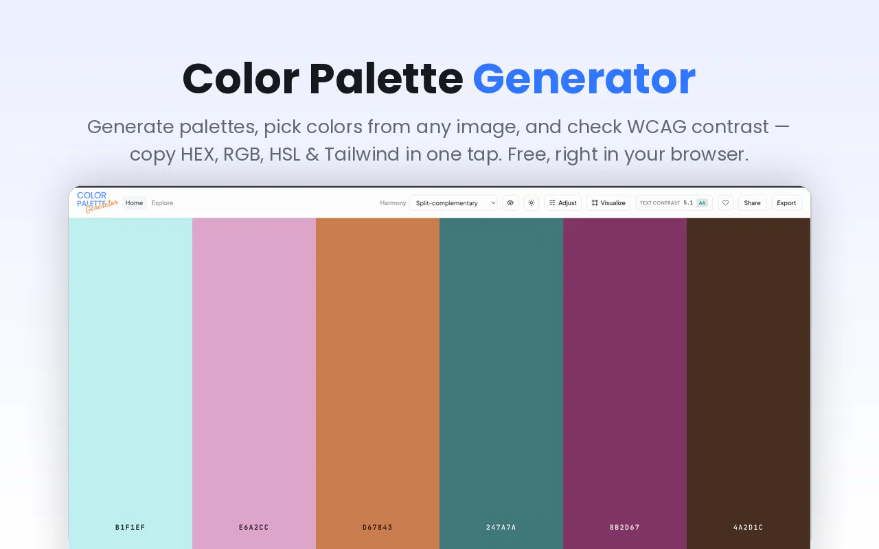 Color palette generator gallery image